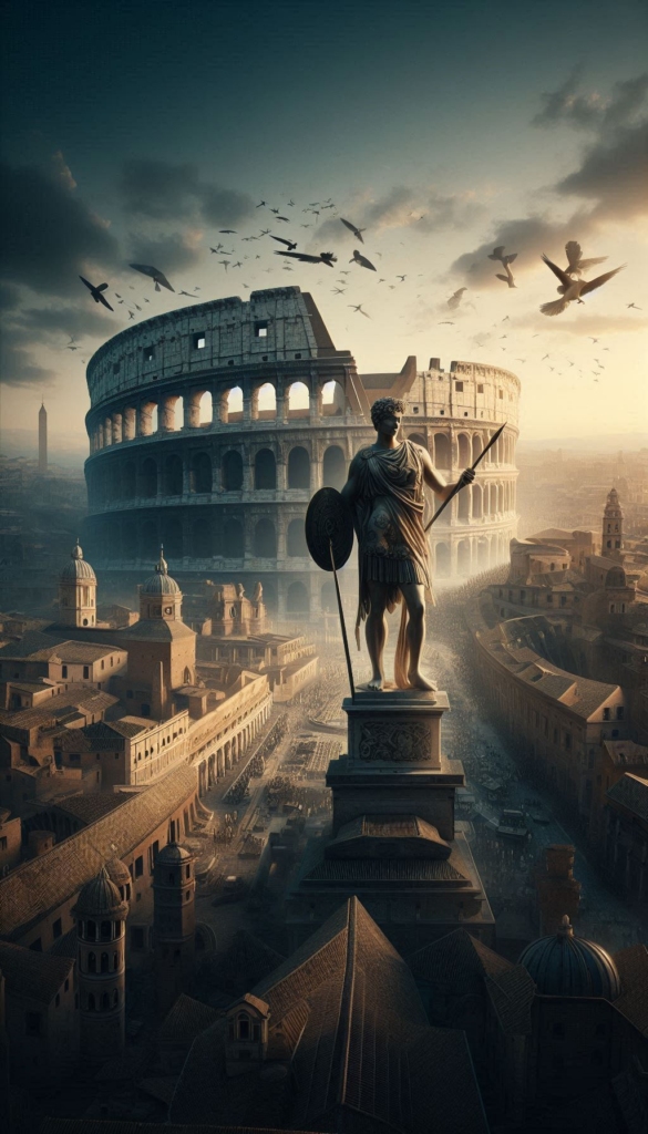 Roman Colosseum with Gladiators book cover