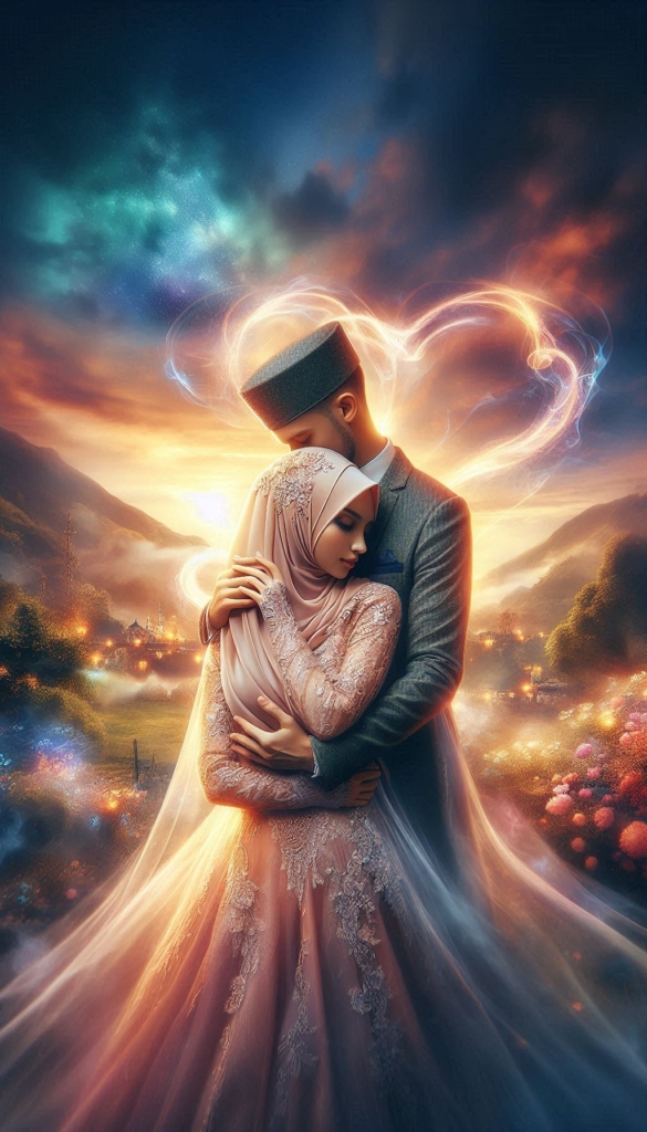 Romantic couple in hijab book cover