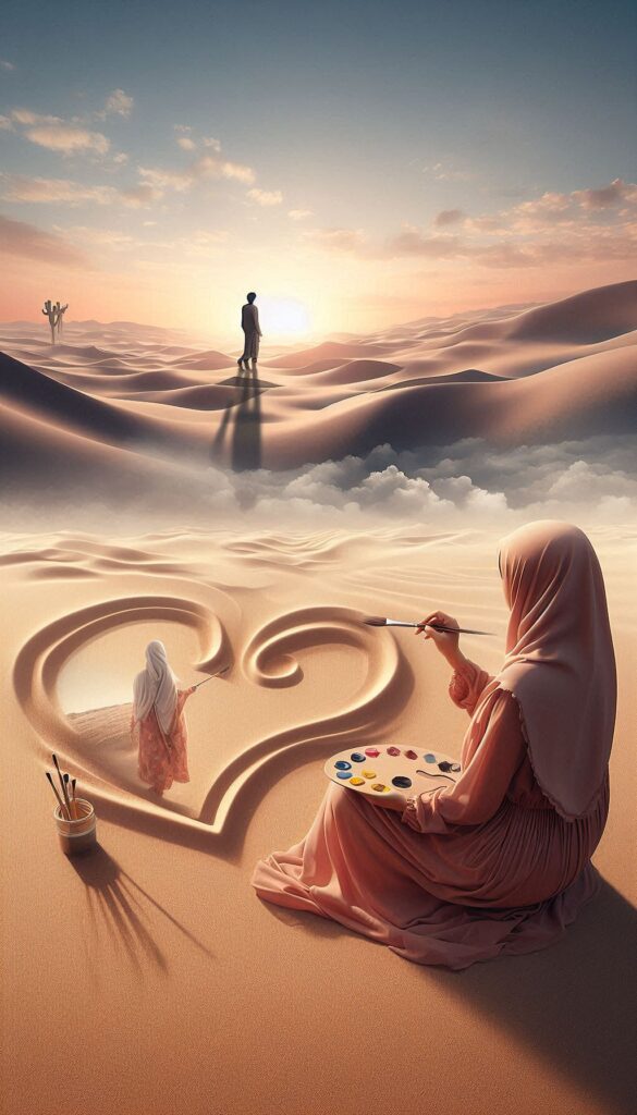 The Mirage of Love hijab woman book cover