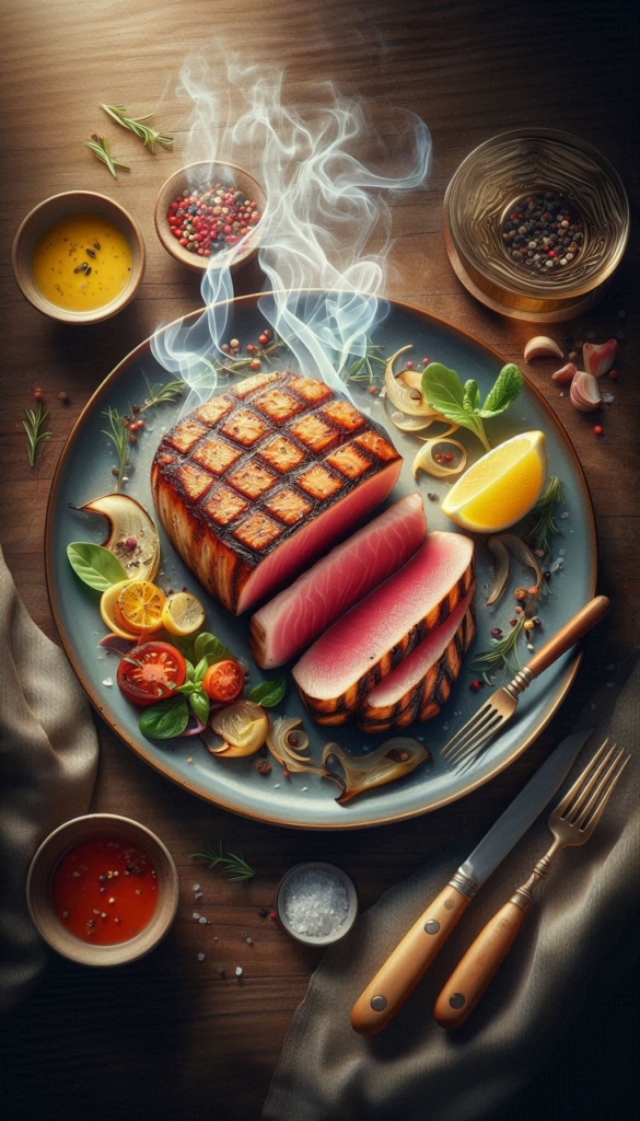 Tuna steak recipe book cover