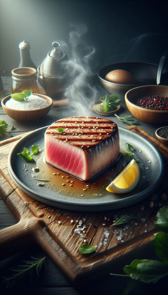 Tuna steak recipe book cover 