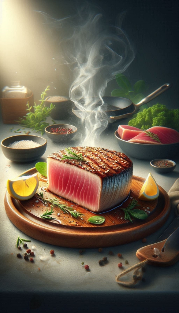 Tuna steak recipe book cover 