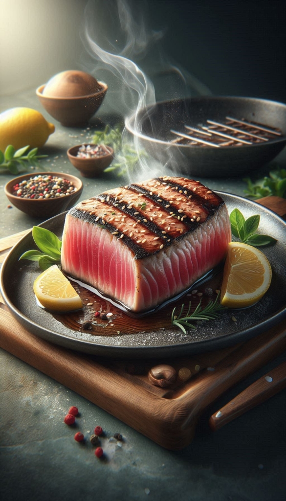 Tuna steak recipe book cover 