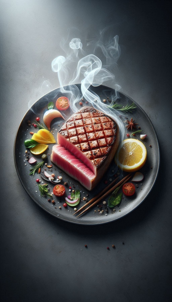 Tuna steak recipe book cover