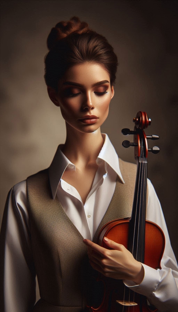 Violinist Embracing Artistic Book Cover