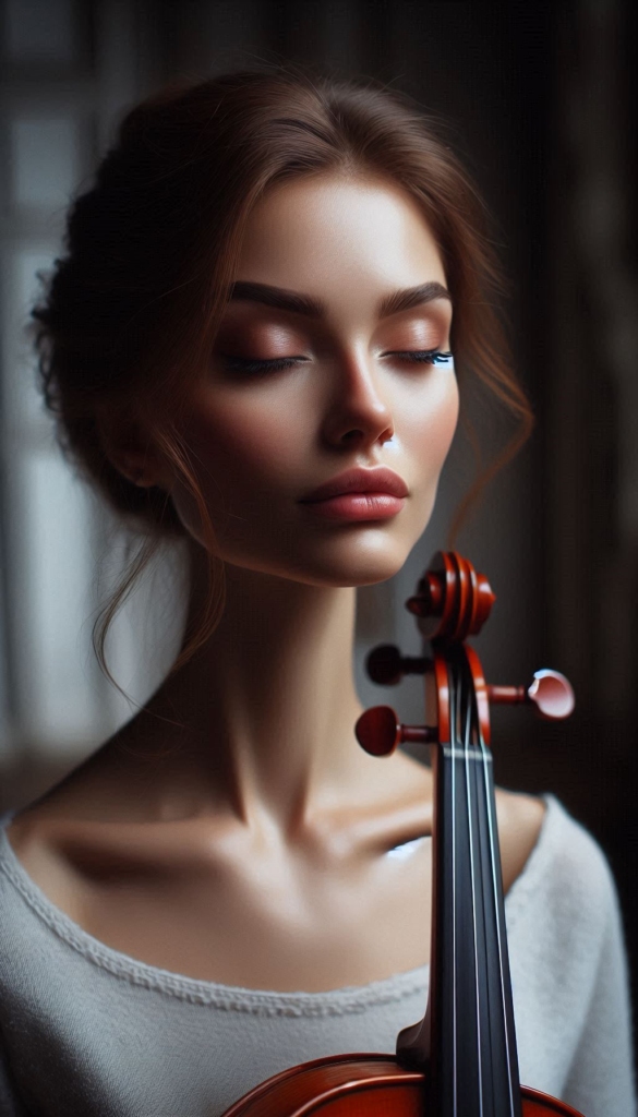 Violinist Embracing Artistic Book Cover