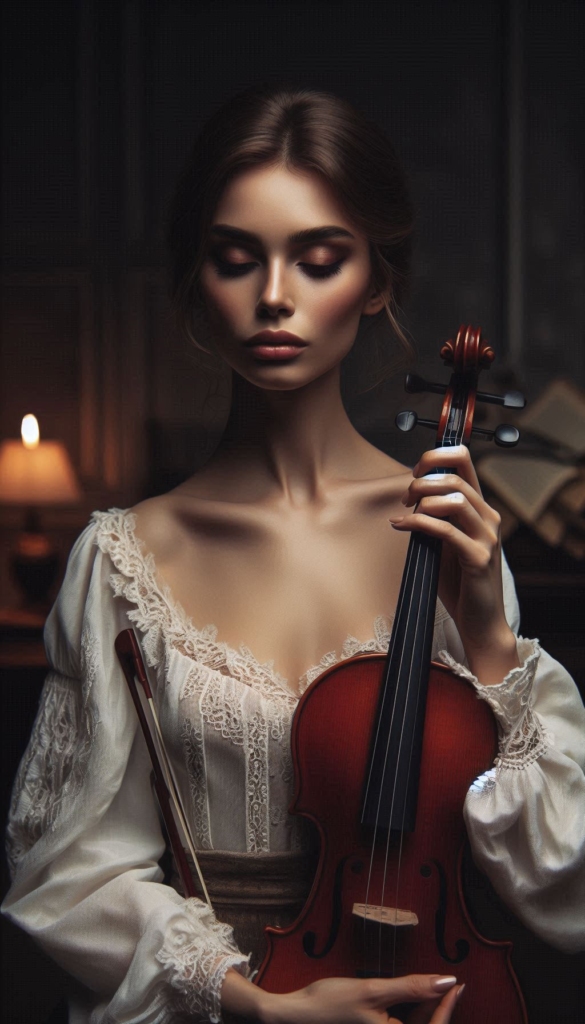 Violinist Embracing Artistic Book Cover