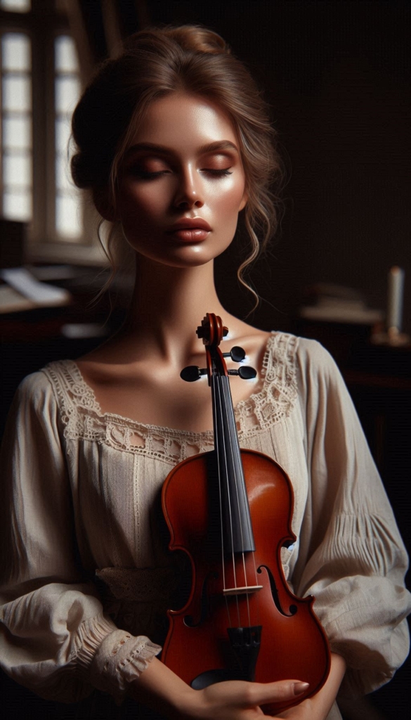 Violinist Embracing Artistic Book Cover