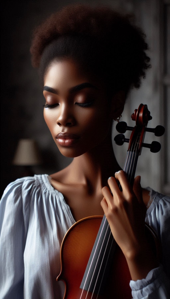 Violinist Embracing Artistic Book Cover