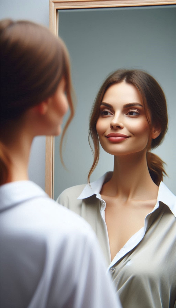 Woman Reflecting on Growth Self-Reflection Book Cover