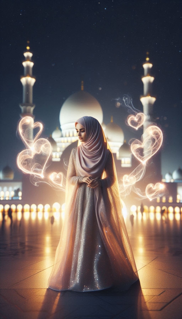 Woman in hijab at mosque book cover