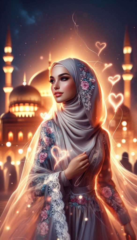 Woman in hijab at mosque book cover