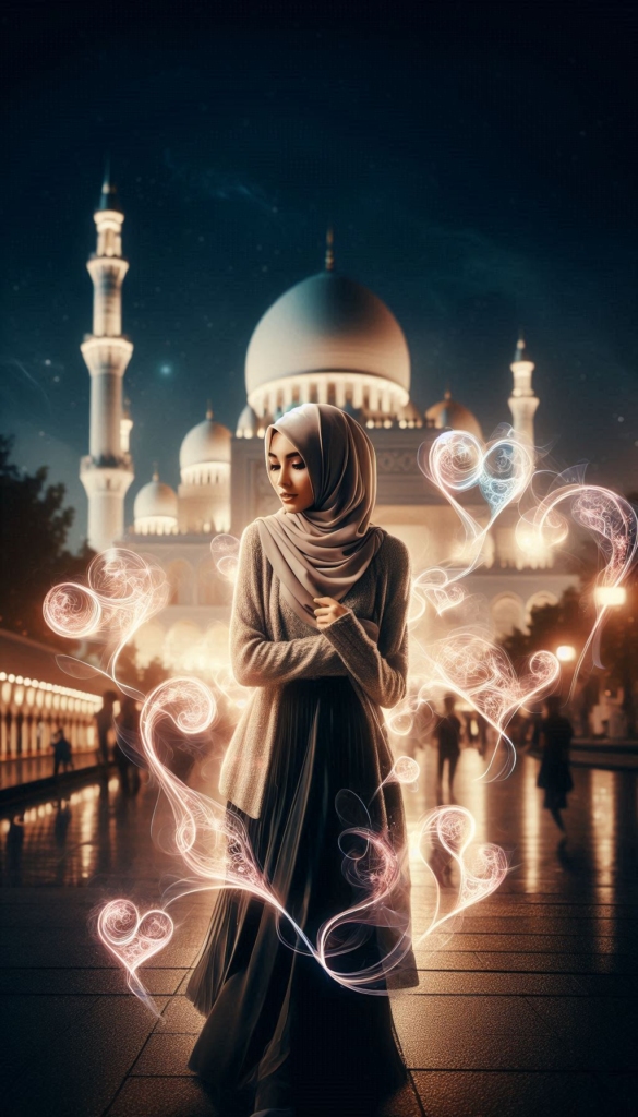 Woman in hijab at mosque book cover