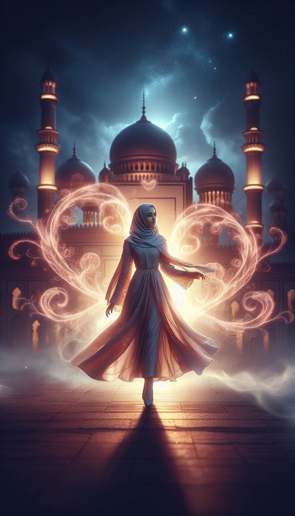 Woman in hijab at mosque book cover