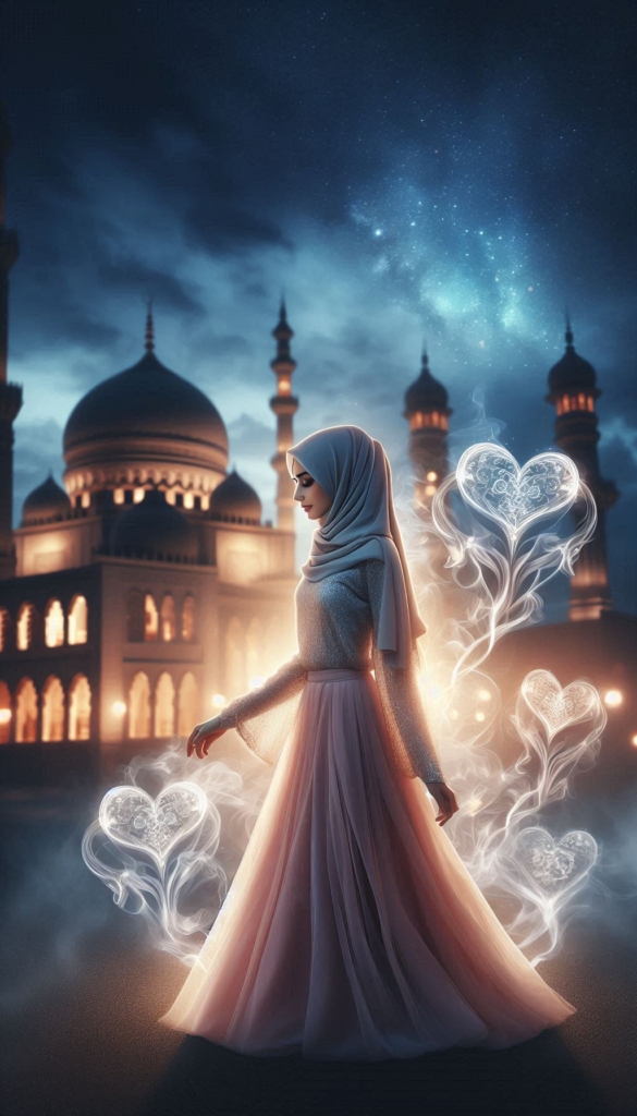 Woman in hijab at mosque book cover