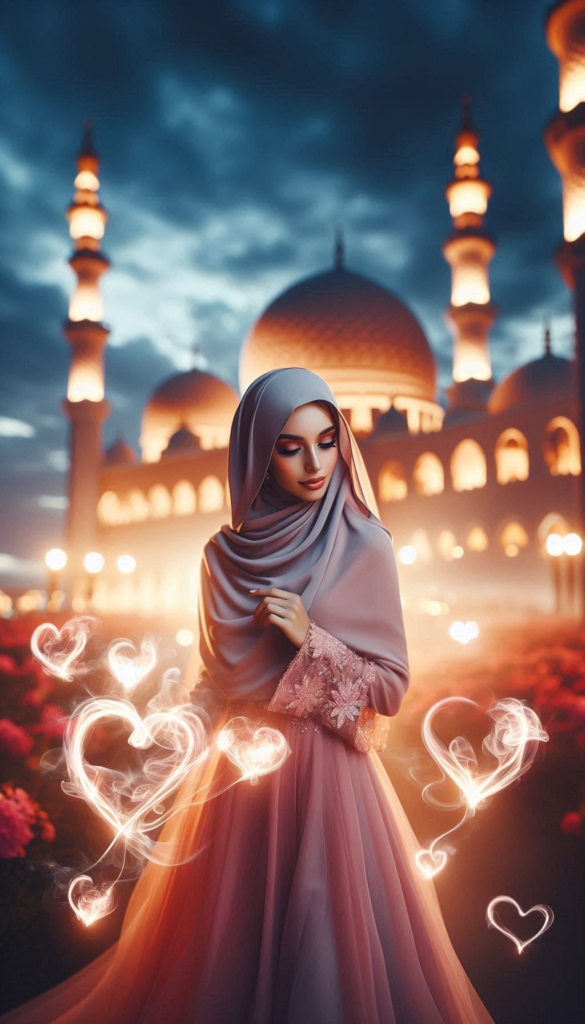 Woman in hijab at mosque book cover