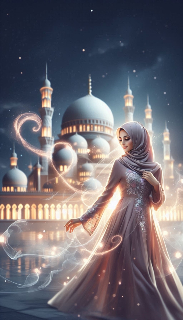 Woman in hijab at mosque book cover