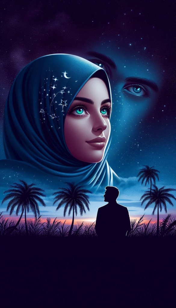 Woman in hijab with moon and stars book cover