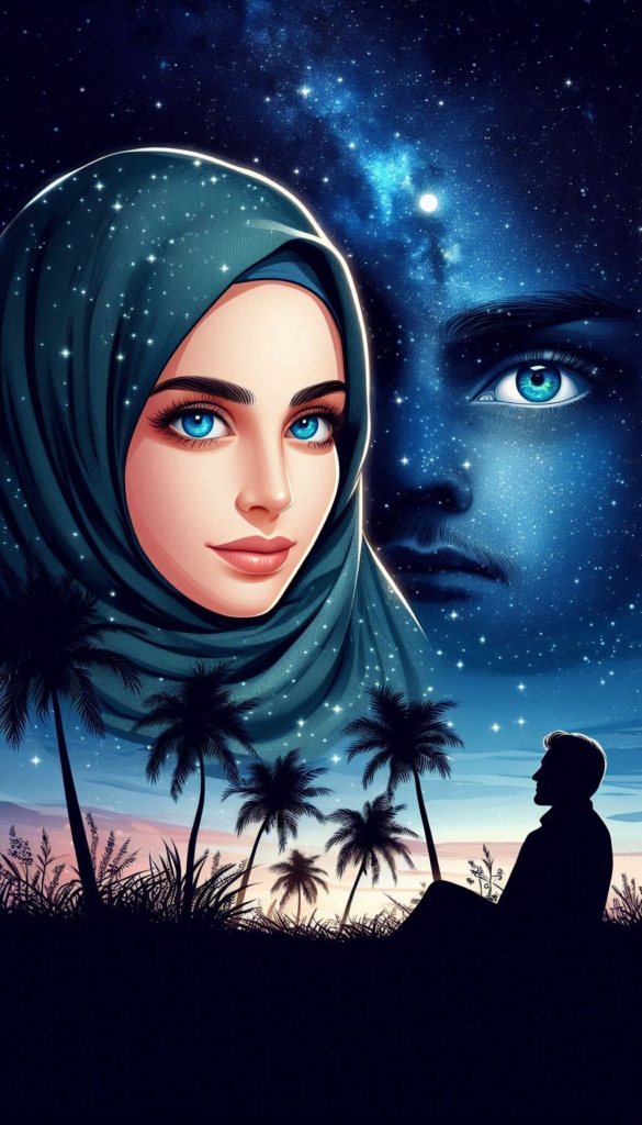 Woman in hijab with moon and stars book cover 