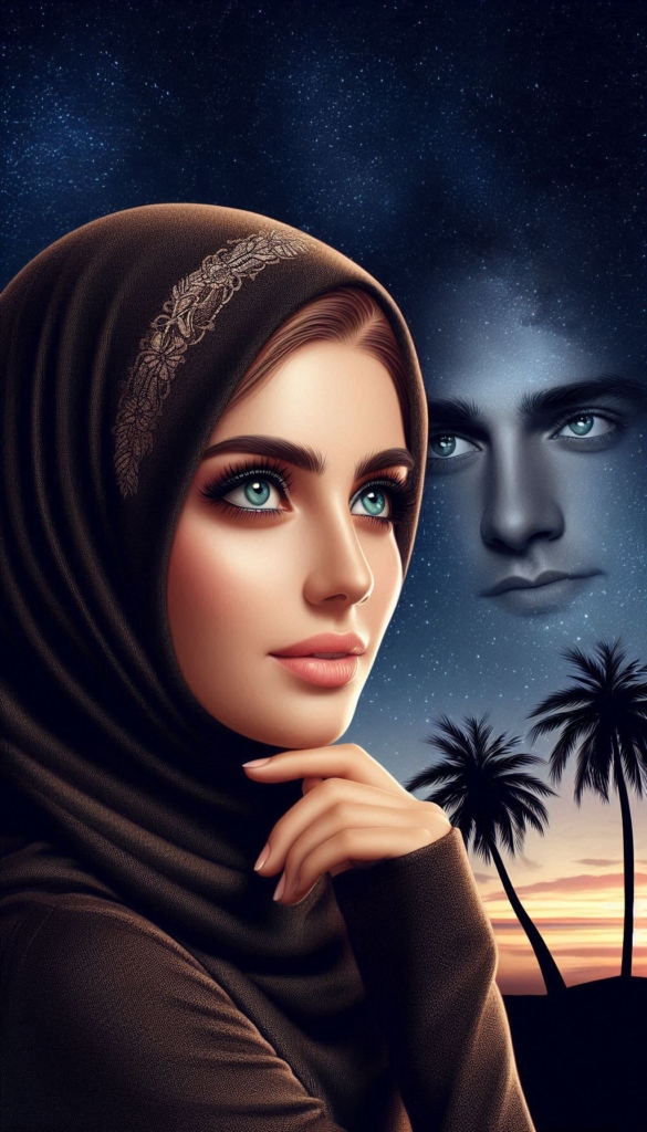 Woman in hijab with moon and stars book cover