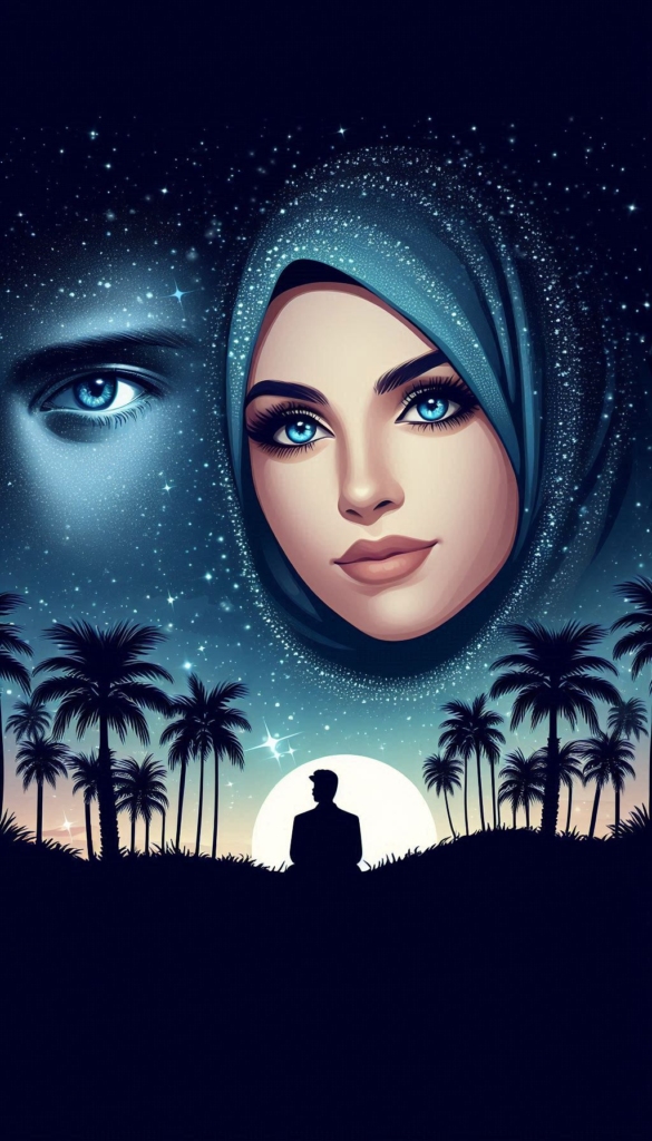 Woman in hijab with moon and stars book cover