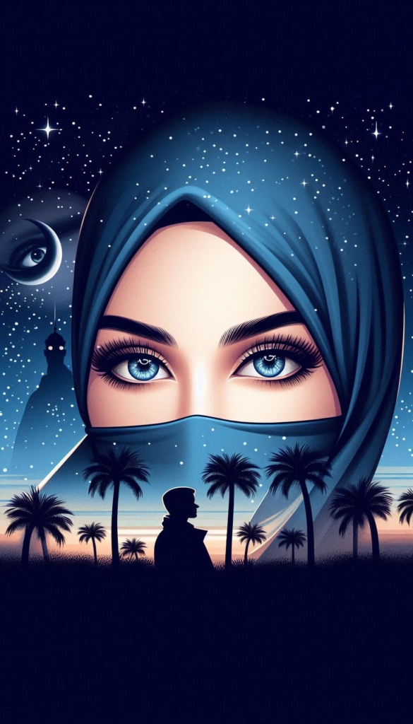 Woman in hijab with moon and stars book cover