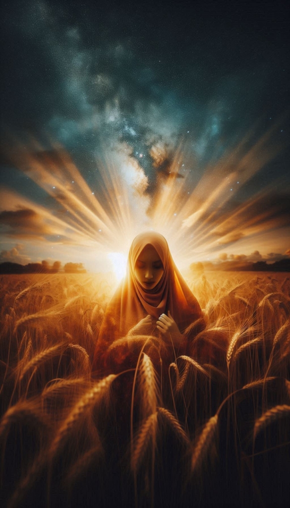 Woman in hijab with starry sky book cover