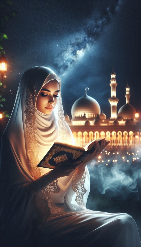 Woman reading book in hijab book cover