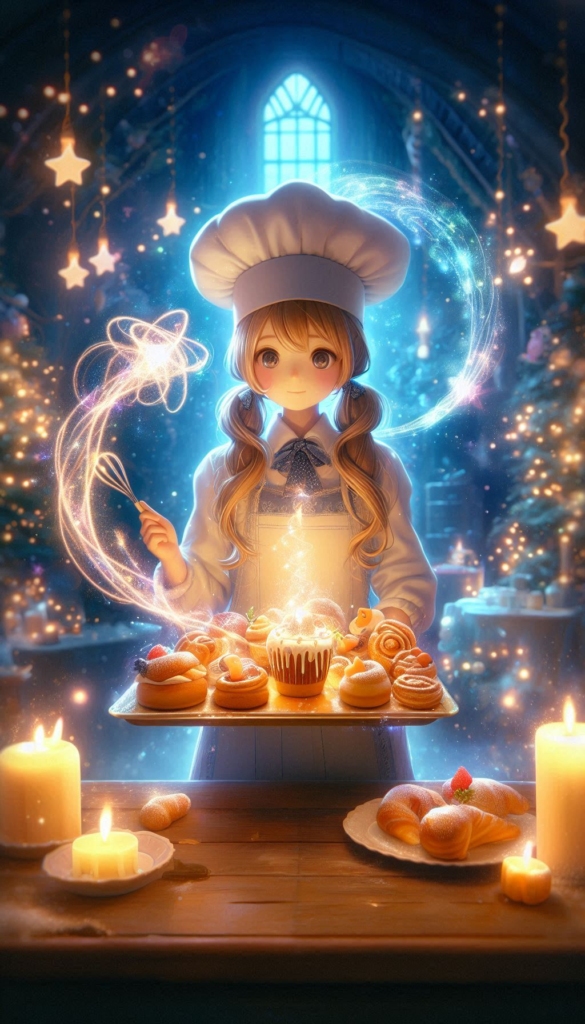 Young Chef with Magical Pastries ai book Cover Design