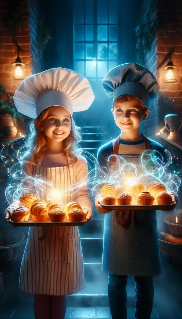 Young Chef with Magical Pastries ai book Cover Design