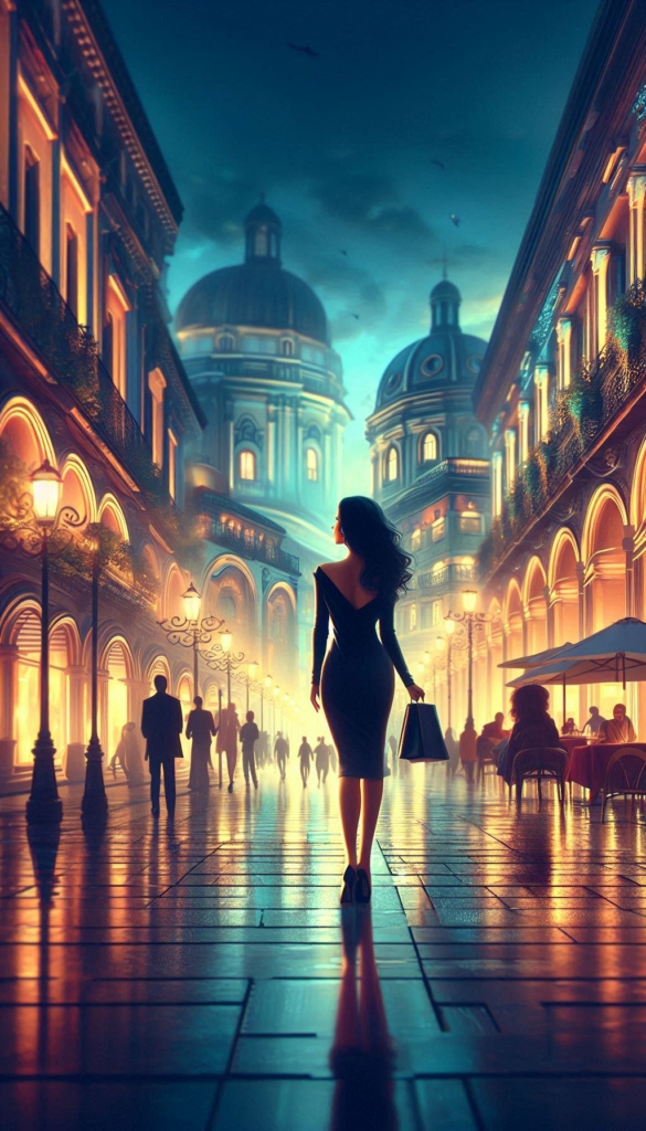 woman walking on the city street book cover