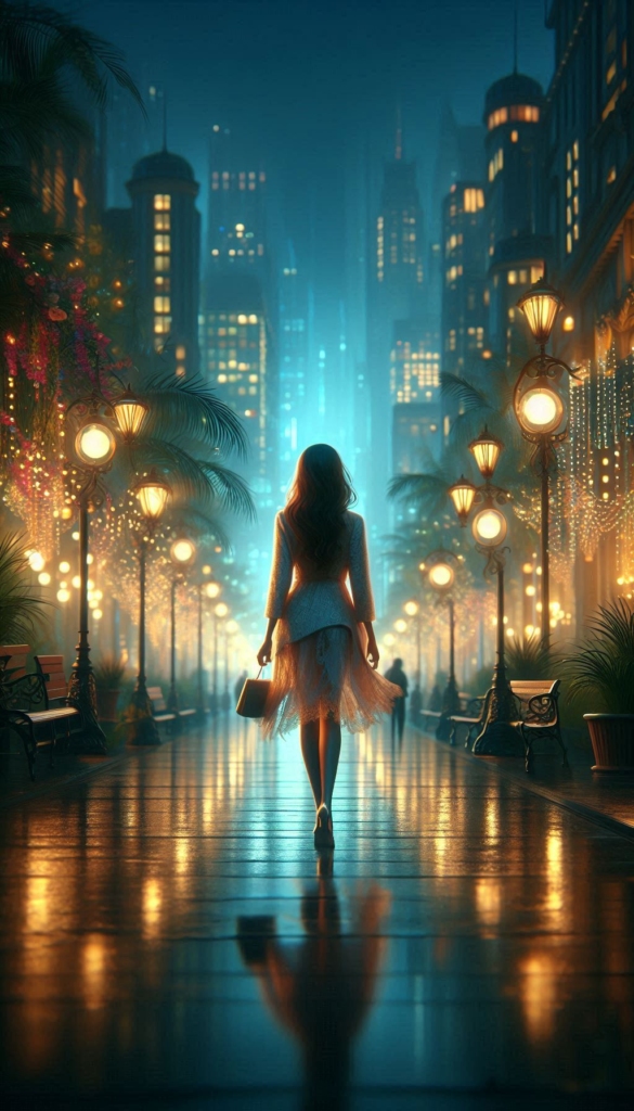 woman walking on the city street book cover