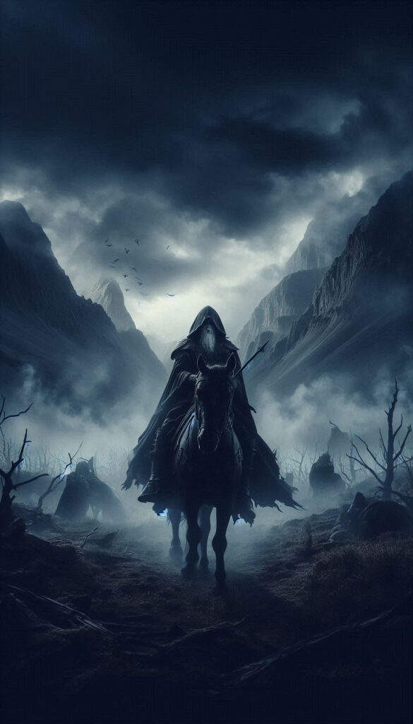 Menacing wizard on a horse Book Covers 