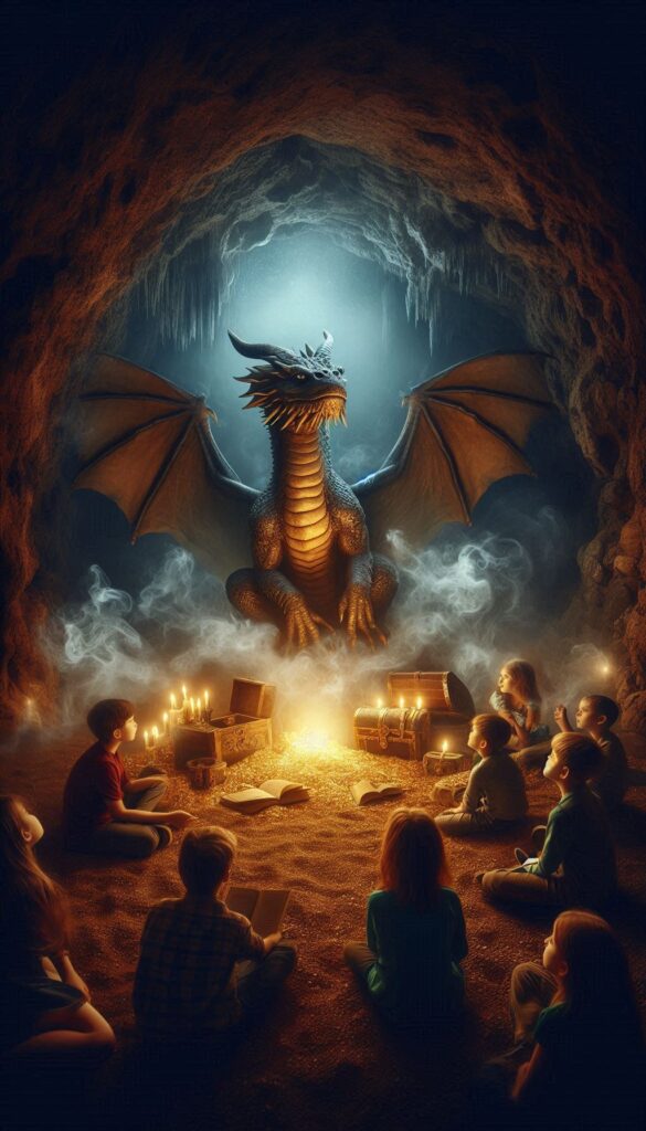 The Dragon Secret Cave children book cover