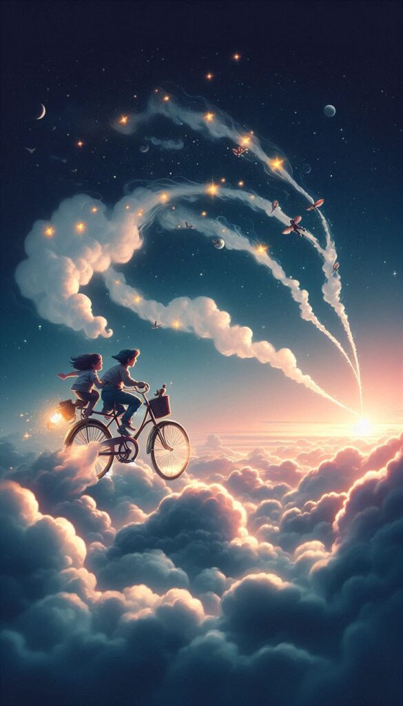 The Flying Bicycle children book cover