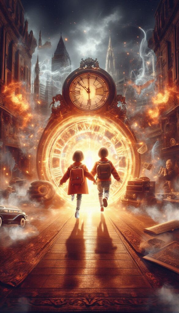 The Time Traveling Twins children book cover