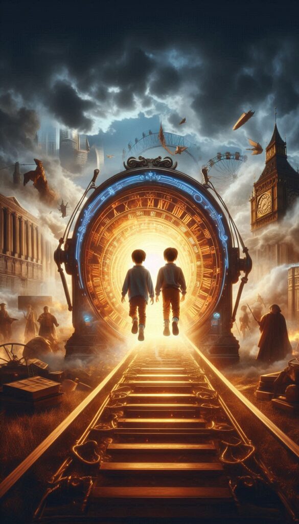 The Time Traveling Twins children book cover