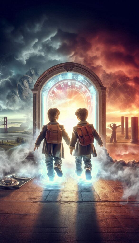 The Time Traveling Twins children book cover