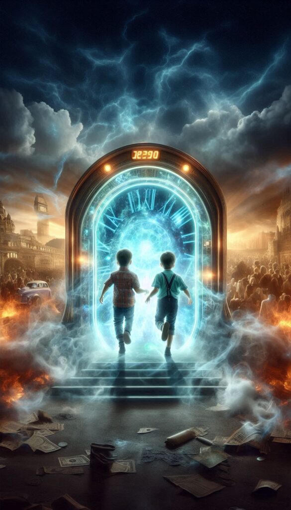 The Time Traveling Twins children book cover